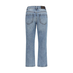 Brunello Cucinelli Blue Cotton Straight-Leg Jeans