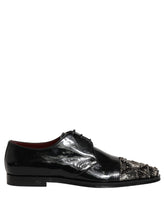 Dolce & Gabbana Black Embellished Men Derby Dress Formal Shoes