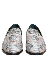Dolce & Gabbana Multicolor Velvet Baroque Dress Loafers Shoes