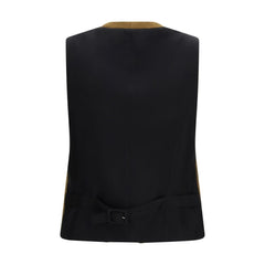 Burberry Brown Wool Oves Aries Sleeveless Jacket