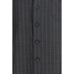 Dolce & Gabbana Gray Wool Oves Aries Dress Shirt