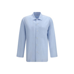 Umit Benan Blue Silk Shirt