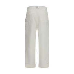 Umit Benan White Cotton Casual Pants