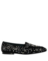 Dolce & Gabbana Black Crystal Embellished Dress Loafers Shoes