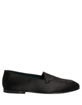 Dolce & Gabbana Black Satin Logo Slip On Flats Loafers Shoes