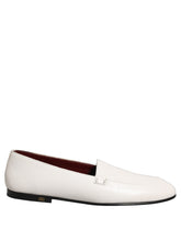 Dolce & Gabbana White Leather Logo Slip On Men Loafers Shoes