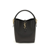 Saint Laurent Black Calf Leather Bos Taurus Backet Bag