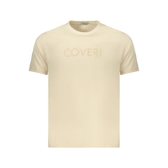 Coveri Moving Beige Cotton Mens T-Shirt