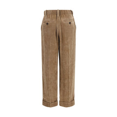 Brunello Cucinelli Brown Viscose Casual Pants