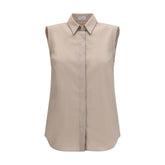 Brunello Cucinelli Beige Cotton Shirt