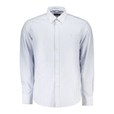 North Sails Azzurro Cotton Men Shirt with Long Sleeves and Button-Down Collar