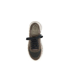 Brunello Cucinelli Brown Calf Leather Bos Taurus Athletic Sneakers