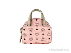 MCM Signature Half Moon Top Handle Crossbody Bag