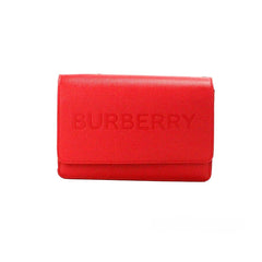 Burberry – Hampshire – Kleine Umhängetasche aus glattem, rotem Leder mit geprägtem Logo