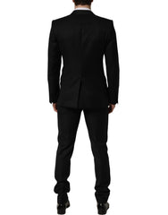 Dolce & Gabbana Black Wool Slim Fit Formal 2 Piece Men Suit