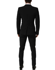 Dolce & Gabbana Black Wool Slim Fit Formal 2 Piece Men Suit