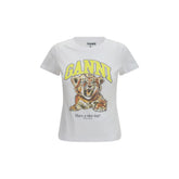 Ganni White Cotton T-Shirt