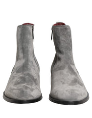 Dolce & Gabbana Gray Suede Leather Chelsea Boots Shoes