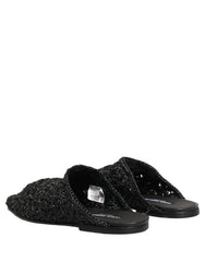 Dolce & Gabbana Black Mules Slides Slippers Men Flats Shoes