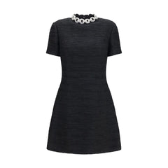Valentino Garavani Black Cotton Cocktail Dress