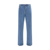 Valentino Garavani Blue Cotton Straight-Leg Jeans