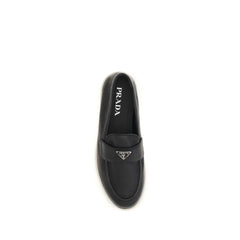 Prada Black Calf Leather Bos Taurus Slip-On Loafers