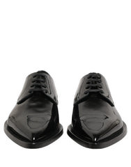 Dolce & Gabbana Black Leather Men Derby Dress Formal Shoes