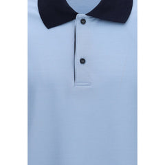 Ferragamo Blue Cotton Polo Shirt