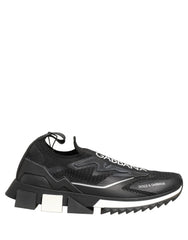 Dolce & Gabbana Black White Sorrento Slip-On Logo Sneakers Shoes