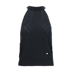 Balmain Black Wool Oves Aries Sleeveles T-Shirt