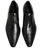 Dolce & Gabbana Black Leather Lace Up Derby Dress Shoes