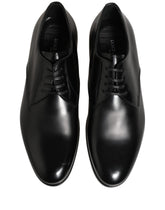 Dolce & Gabbana Black Leather Lace Up Derby Dress Shoes