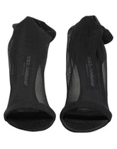 Dolce & Gabbana Black Nylon Mesh Sock Style Boots Shoes