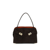 Ferragamo Brown Calf Leather Bos Taurus Shoulder Bag