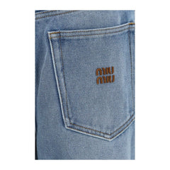Miu Miu Blue Cotton Relaxed Fit Jeans