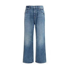 7FOR Blue Cotton Relaxed Fit Jeans