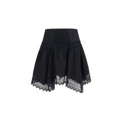 Charo Ruiz Black Cotton Mini Skirt