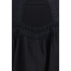 Charo Ruiz Black Cotton Mini Skirt