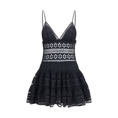 Charo Ruiz Black Cotton Casual Dress