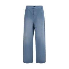 Miu Miu Blue Cotton Casual Pants