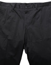 Dolce & Gabbana Black Cotton Tapered Leg Dress Trouser Pants