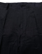 Dolce & Gabbana Black Linen Straight Leg Dress Trouser Pants