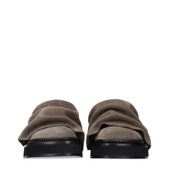 The Attico Gray Leather Slippers