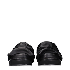 The Attico Black Leather Slippers