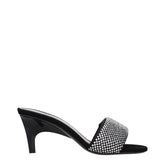 The Attico Black Fabric Stiletto Heel Sandals