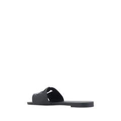 Dolce & Gabbana Black Rubber Flat Sandals