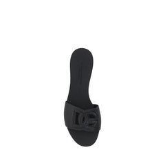 Dolce & Gabbana Black Rubber Flat Sandals
