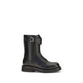 Alexander McQueen Black Calf Leather Bos Taurus Lace-Up Boots