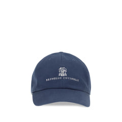 Brunello Cucinelli Blue Cotton Cap (Baseball Hat)