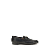 Valentino Garavani Black Calf Leather Bos Taurus Slip-On Loafers